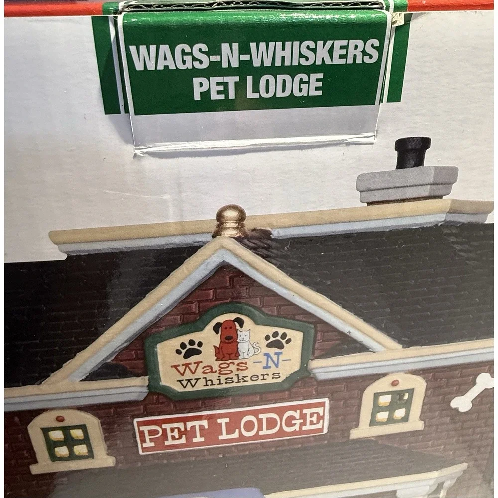 Lemax Coventry Cove Wags N Whiskers Pet Lodge Christmas Village Lighted 2015 Box